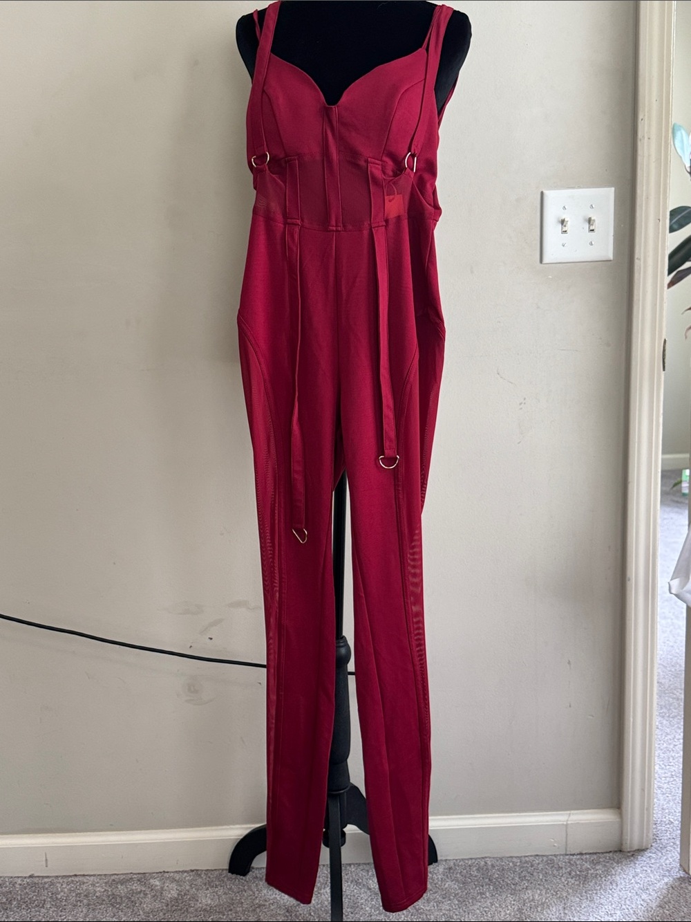 Women's Crimson Stretch Jumpsuit